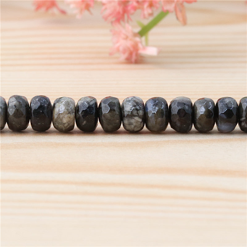 Natural Grey Opal Beads Abacus Faceted 4x6mm Hole 0.8mm about 99pcs 39cm strand