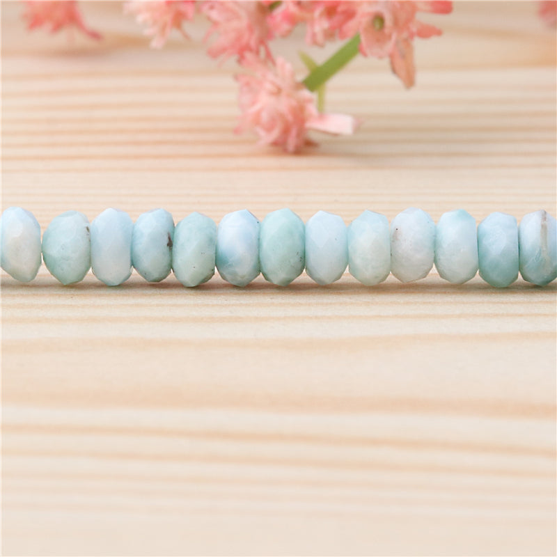 Natural Larimar Beads Abacus Faceted 4x6mm Hole 0.8mm about 99pcs 39cm strand