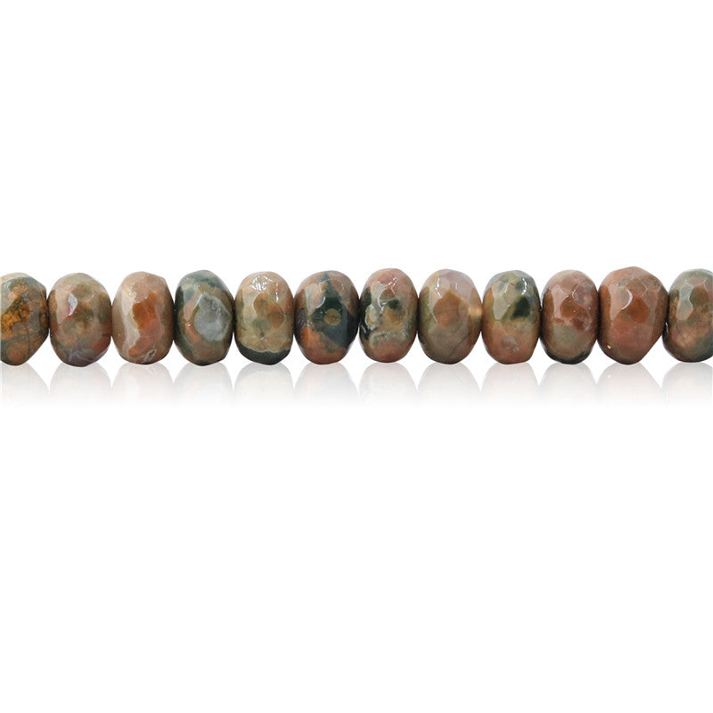 Natural Rhyolite Jasper Beads Abacus Faceted 4x6mm Hole 0.8mm about 99pcs 39cm strand