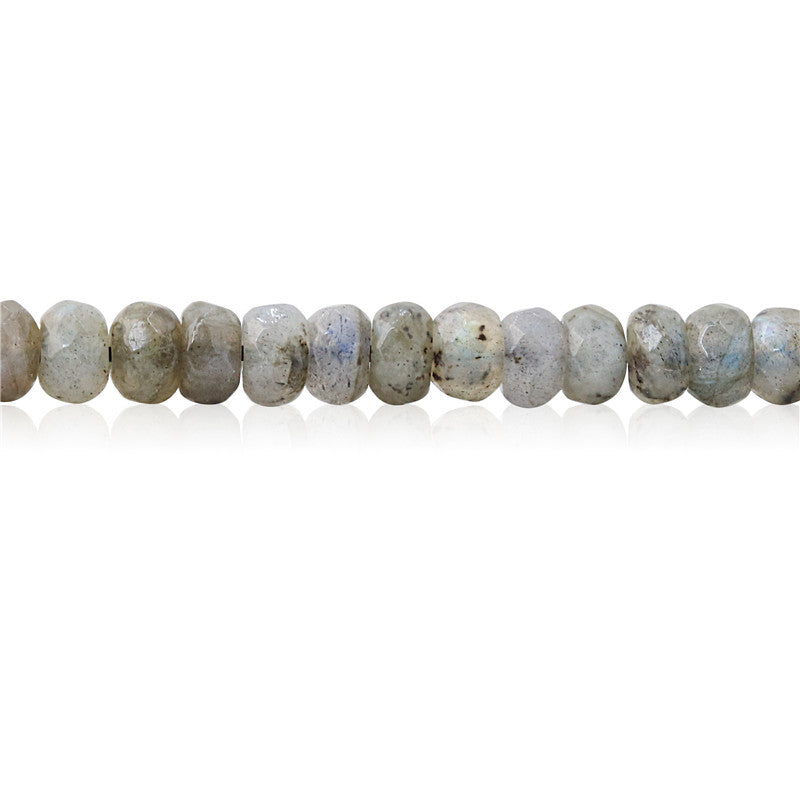 Perles Labradorite naturelle boulier facette 4x6mm trou 0.8mm environ 99pcs 39cm sur fil