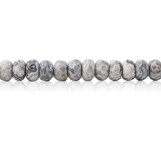 Natural Grey Picture Beads Abacus Faceted 4x6mm Hole 0.8mm about 99pcs 39cm strand