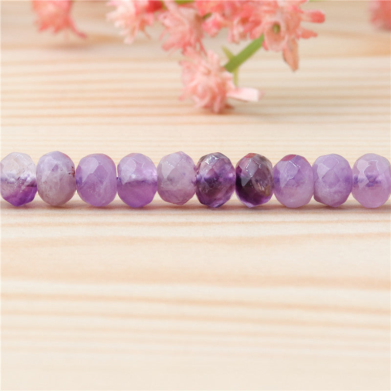 Natural Amethyst Beads Abacus Faceted 4x6mm Hole 0.8mm about 99pcs 39cm strand