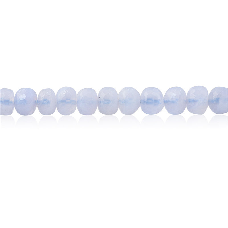 Perles calcédoine bleue naturelle boulier facette 4x6mm trou 0.8mm environ 99pcs 39cm sur fil