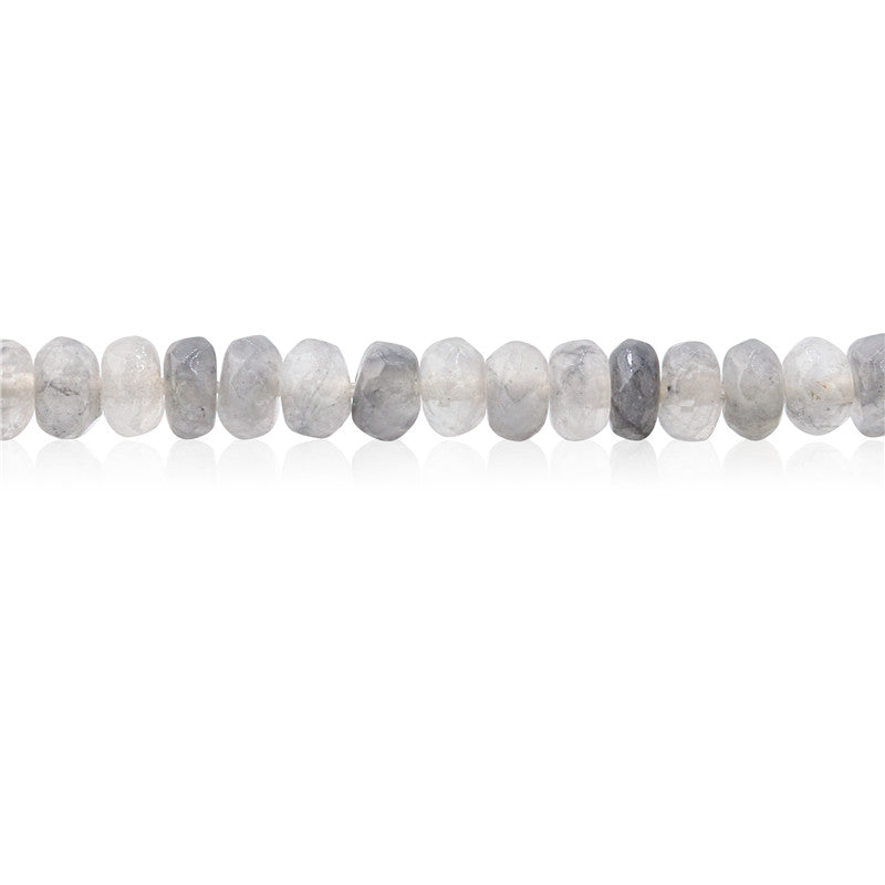 Natural Cloud Crystal Beads Abacus Faceted 4x6mm Hole 0.8mm about 99pcs 39cm strand