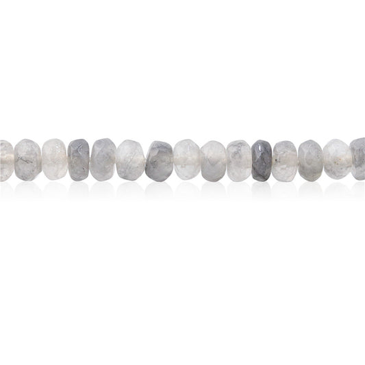 Perles de cristal de nuage naturel boulier facette 4x6mm trou 0.8mm environ 99pcs 39cm sur fil