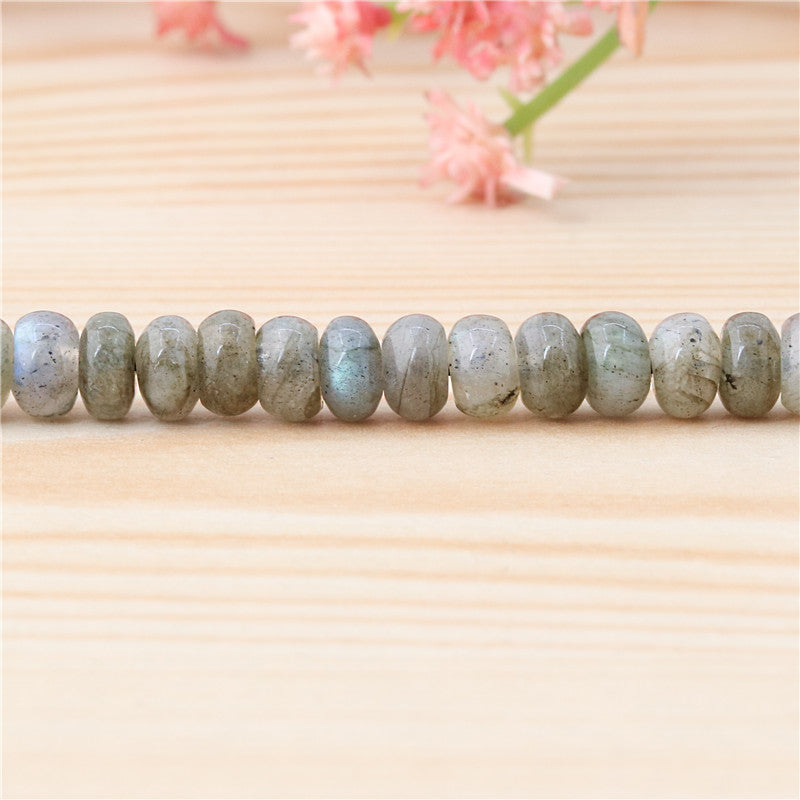 Perles Labradorite naturelle Boulier 4x6mm trou 0.8mm Environ 109pcs Fil de 39cm