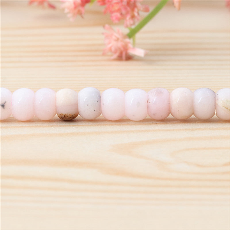 Perles Opale Rose Naturelle Boulier 4x6mm Trou 0.8mm Environ 109pcs Fil de 39cm