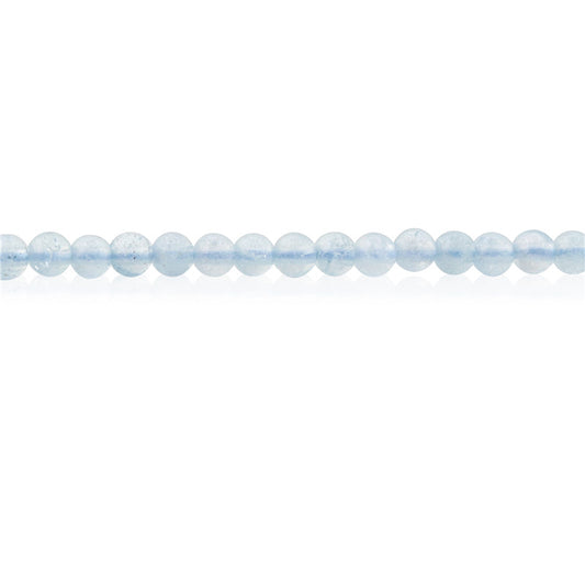 Natural Aquamarine 3A Beads Round 4mm Hole 0.8mm about 113pcs 39cm strand