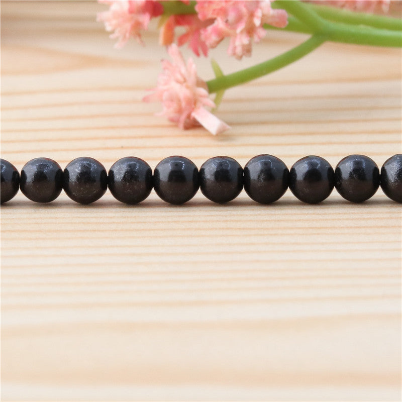 Natural Shungite Beads Round 4mm Hole 0.8mm about 113pcs 39cm strand