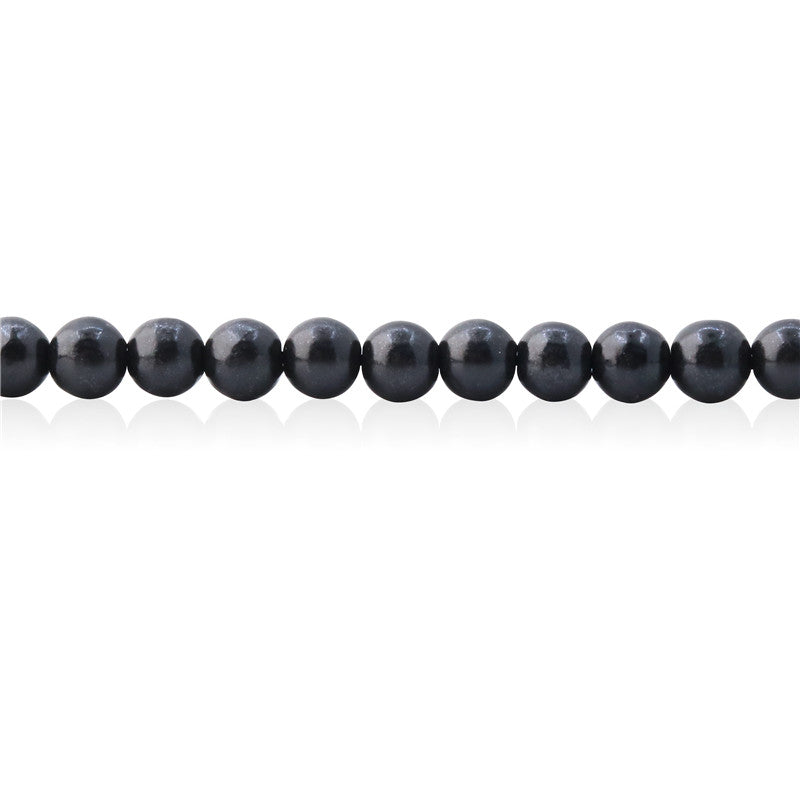 Perles shungite naturelles rondes 4mm trou 0.8mm environ 113pcs sur fil 39cm