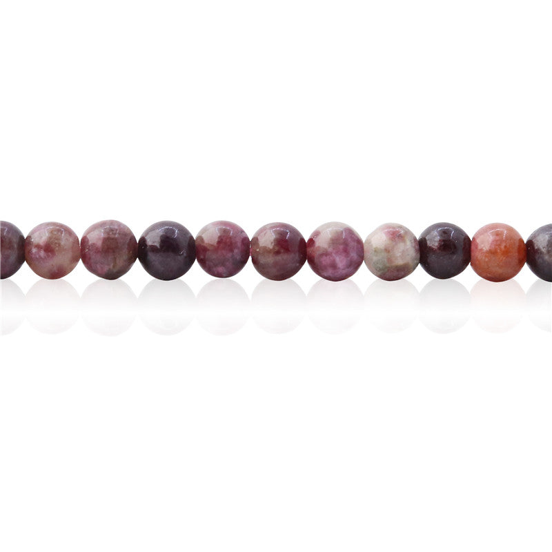 Perles rondes en tourmaline prune naturelle, trou de 4mm, 0.8mm, environ 113 pièces, sur fil de 39cm