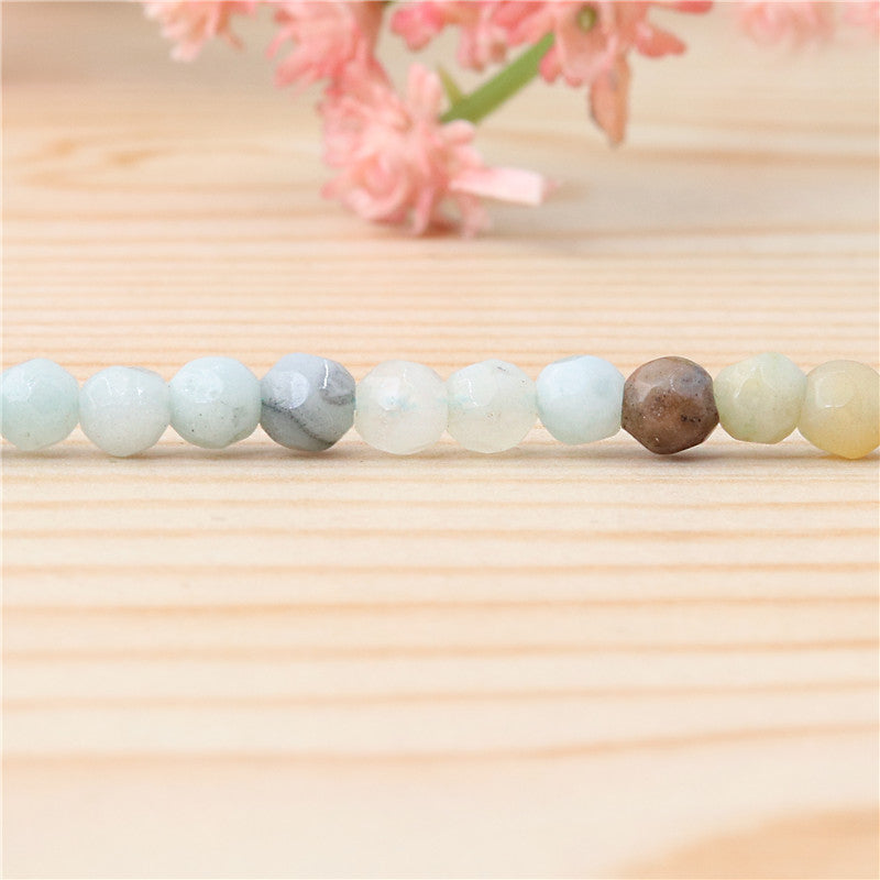 Natural Amazonite Beads Round Faceted 4mm Hole 0.8mm about 102pcs 39cm strand