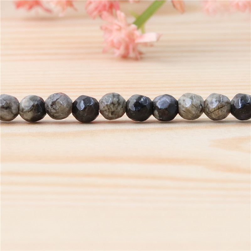 Natural Grey Opal Beads Round Faceted 4mm Hole 0.8mm about 102pcs 39cm strand