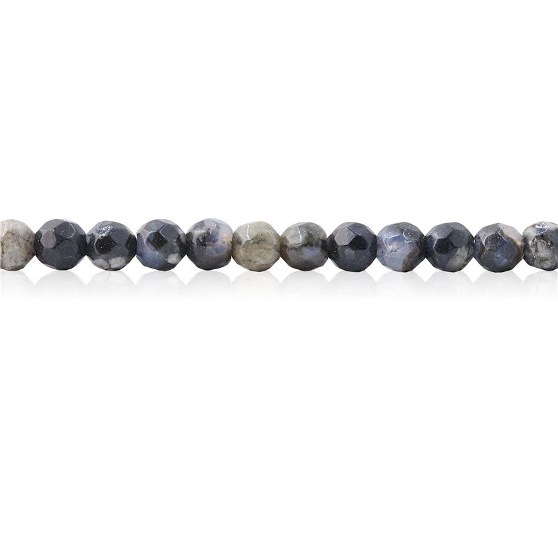 Natural Grey Opal Beads Round Faceted 4mm Hole 0.8mm about 102pcs 39cm strand