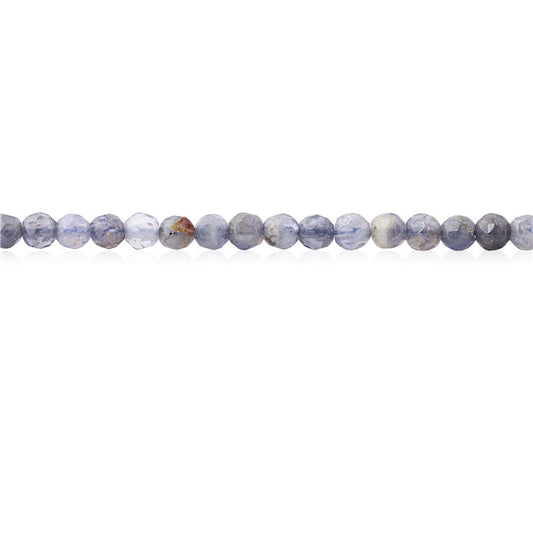 Natural Iolite Cordierite Beads Round Faceted 4mm Hole 0.8mm about 102pcs 39cm strand