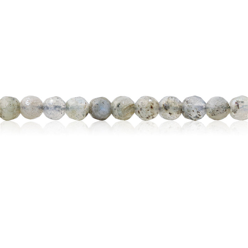 Perles Labradorite naturelle ronde facette trou 4mm trou 0.8mm environ 102pcs 39cm sur fil