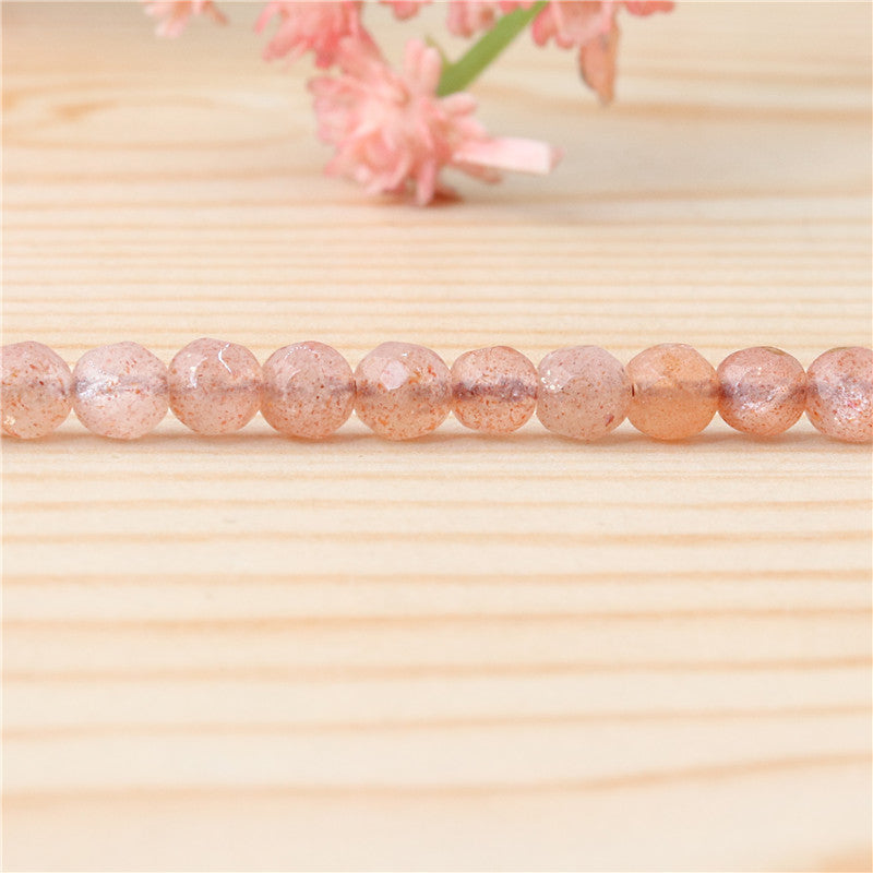 Natural Orange Moonstone A Beads Round Faceted 4mm Hole 0.8mm about 102pcs 39cm strand