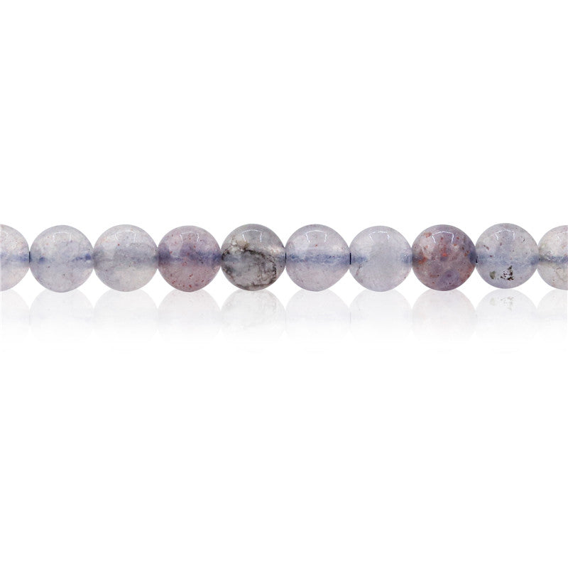 Perles rondes en cordiérite et iolite naturelles, trou de 4mm, 0.8mm, environ 113 pièces, sur fil de 39cm