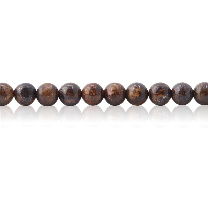 Perles de Bronzite naturelle rondes 4mm trou 0.8mm environ 113pcs 39cm sur fil