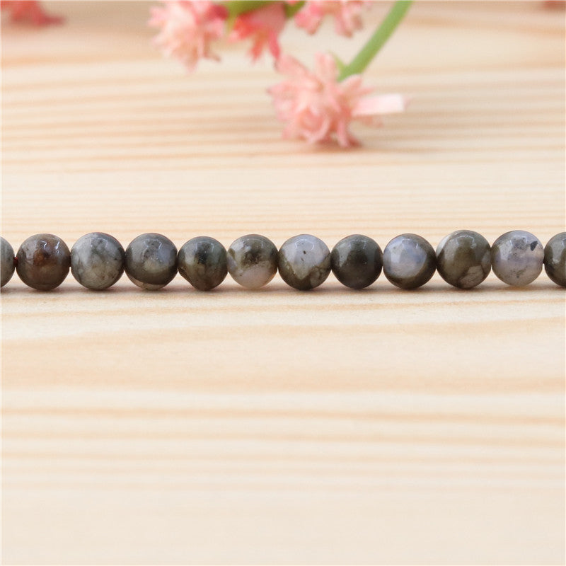 Natural Grey Opal Beads Round 4mm Hole 0.8mm about 113pcs 39cm strand