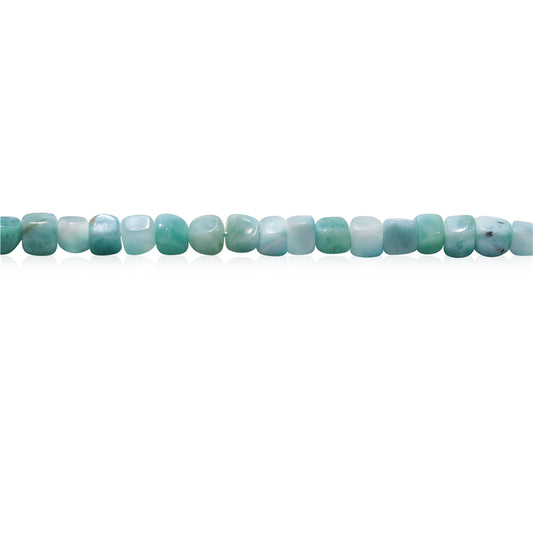 Natural Larimar Beads Cube 5-6mm Hole 0.8mm about 76pcs 39cm strand