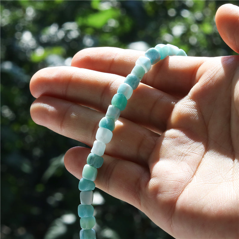 Natural Larimar Beads Cube 5-6mm Hole 0.8mm about 76pcs 39cm strand