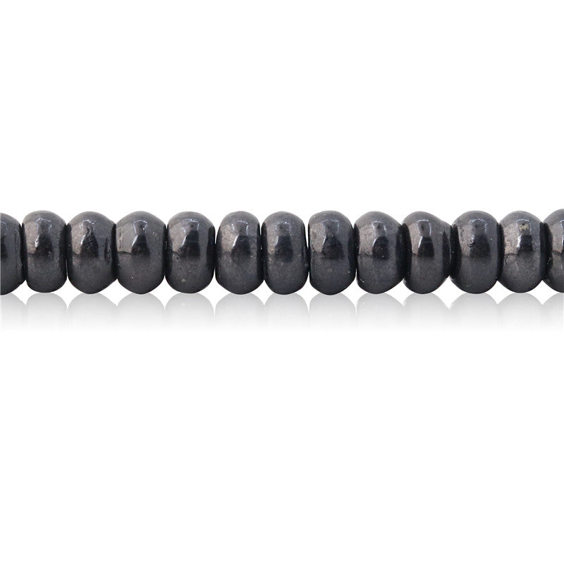 Natural Shungite Beads Abacus 5x8mm Hole 1mm  about 91pcs 39cm strand