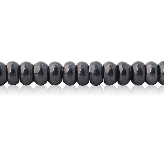 Natural Shungite Beads Abacus 5x8mm Hole 1mm  about 91pcs 39cm strand