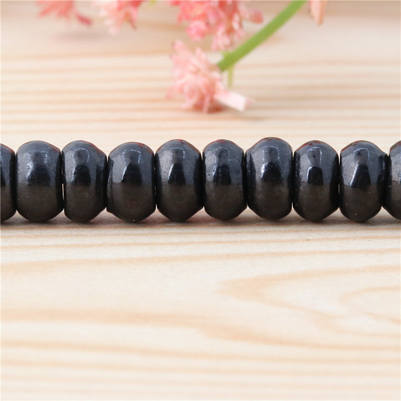 Natural Shungite Beads Abacus 5x8mm Hole 1mm  about 91pcs 39cm strand