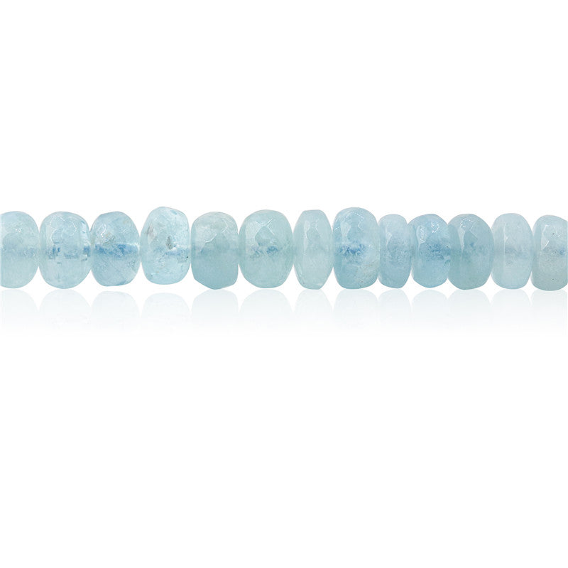 Natural Aquamarine 3A Beads Abacus Faceted 5x8mm Hole 1mm about 85pcs 39cm strand