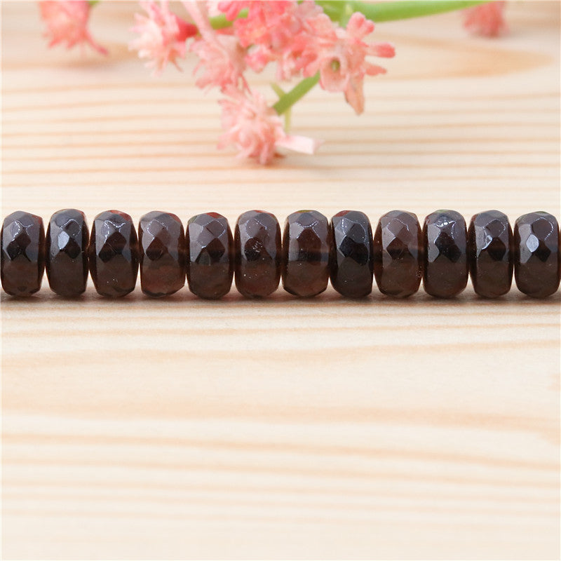 Natural Smoky Quartz Beads Abacus Faceted 5x8mm Hole 1mm about 85pcs 39cm strand