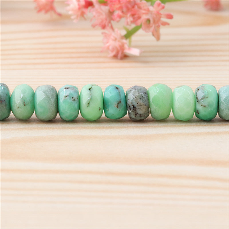 Natural Green Grass Agate Beads Abacus Faceted 5x8mm Hole 1mm about 85pcs 39cm strand