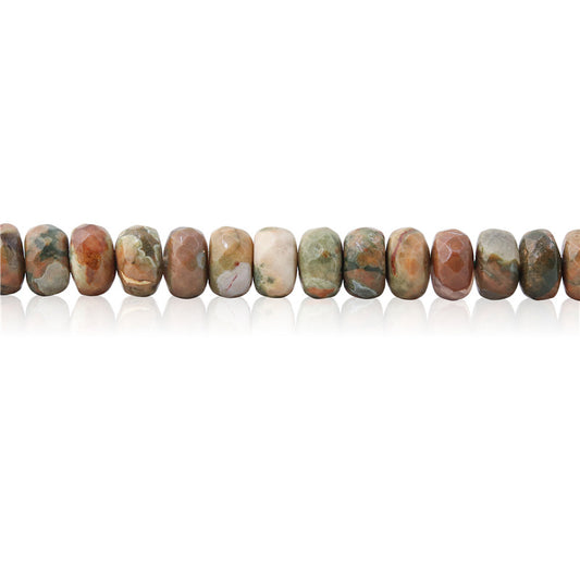 Natural Rhyolite Jasper Beads Abacus Faceted 5x8mm Hole 1mm about 85pcs 39cm strand