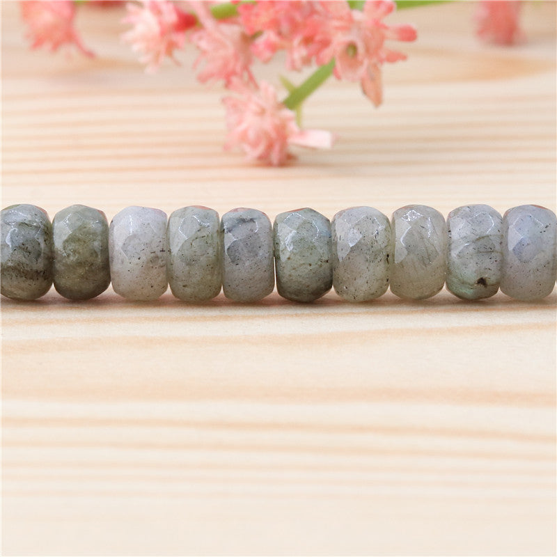 Perles Labradorite naturelle Boulier facette 5x8mm trou 1mm Environ 85pcs 39cm sur fil