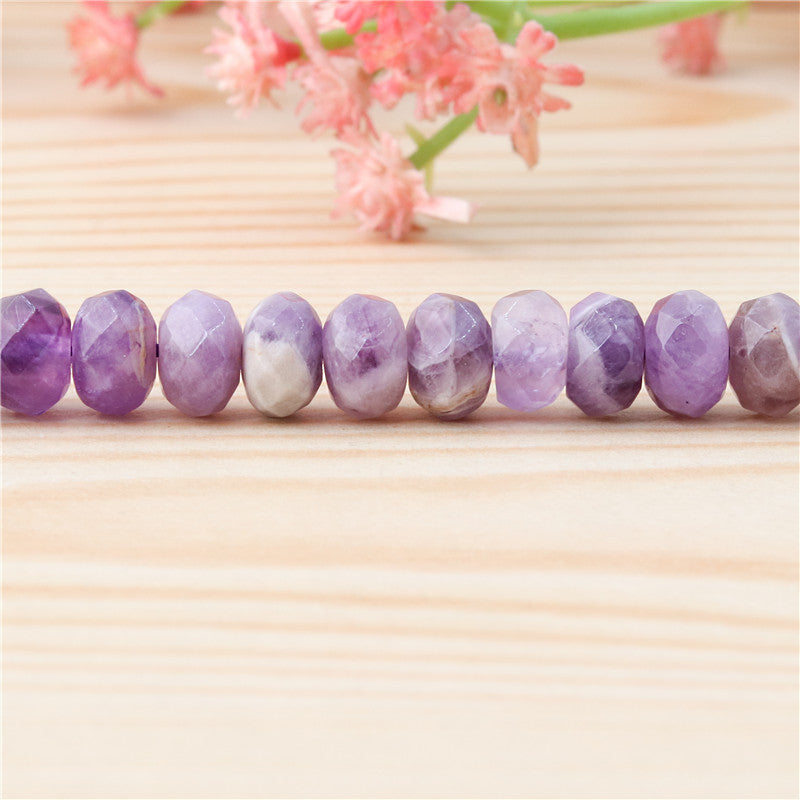 Natural Amethyst Beads Abacus Faceted 5x8mm Hole 1mm about 85pcs 39cm strand