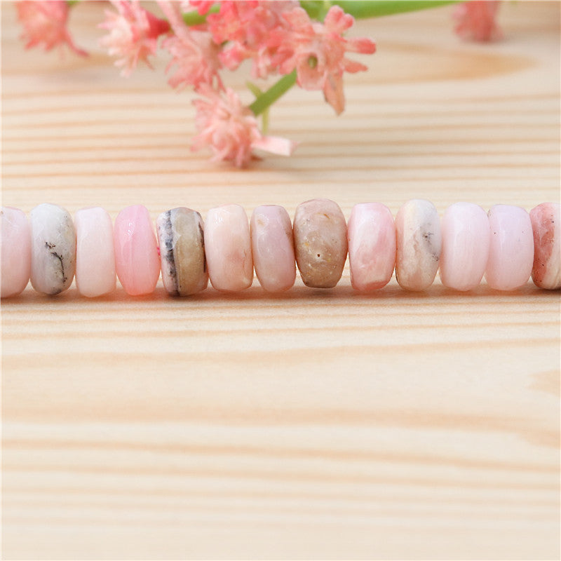 Perles Opale Rose Naturelle Boulier Facette 5x8mm Trou 1mm Environ 85pcs Fil de 39cm