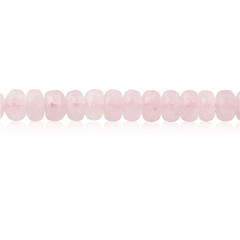 Perles de quartz rose naturel à facettes Abacus 5x8mm trou 1mm environ 85 pièces fil de 39cm