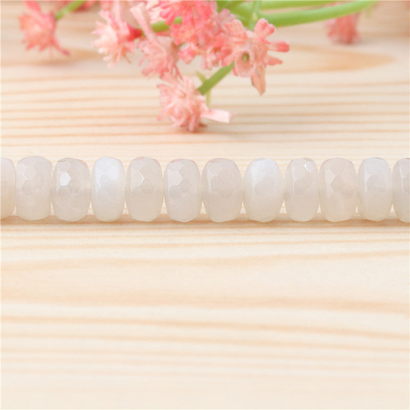 Natural Grey Moonstone B Beads Abacus Faceted 5x8mm Hole 1mm about 85pcs 39cm strand