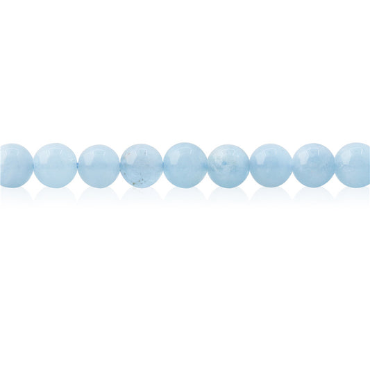 Natural Aquamarine 3A Beads Round 6mm Hole 0.8mm about 65pcs 39cm strand