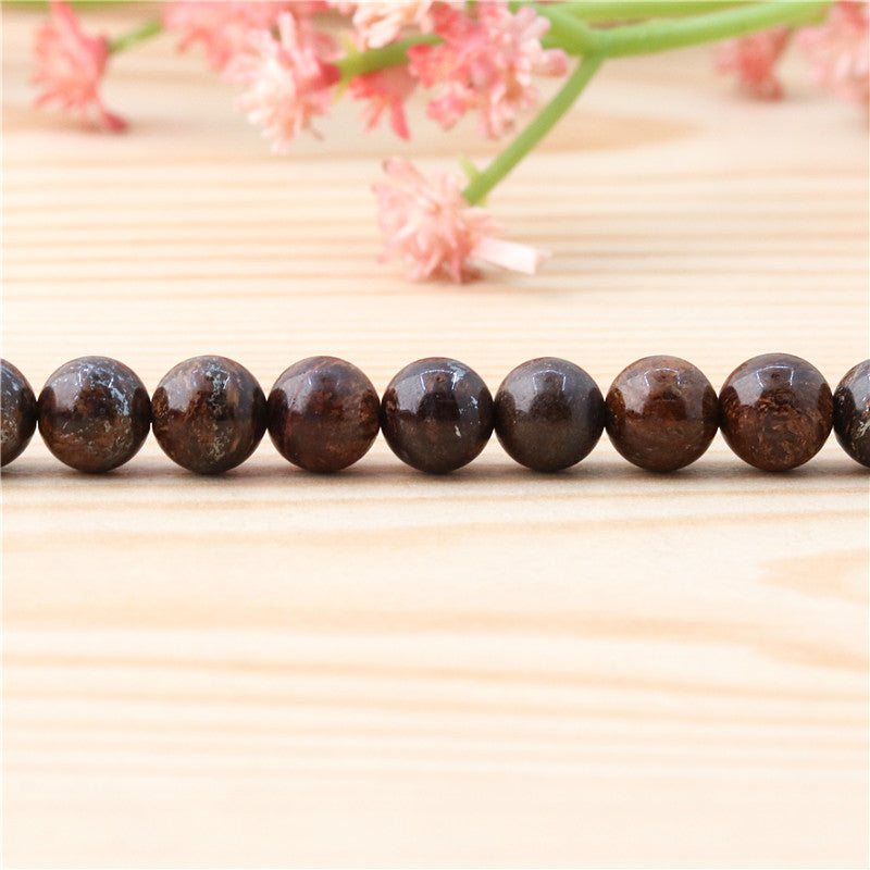 Natural Bronzite Beads Round 6mm Hole 0.8mm about 65pcs 39cm strand