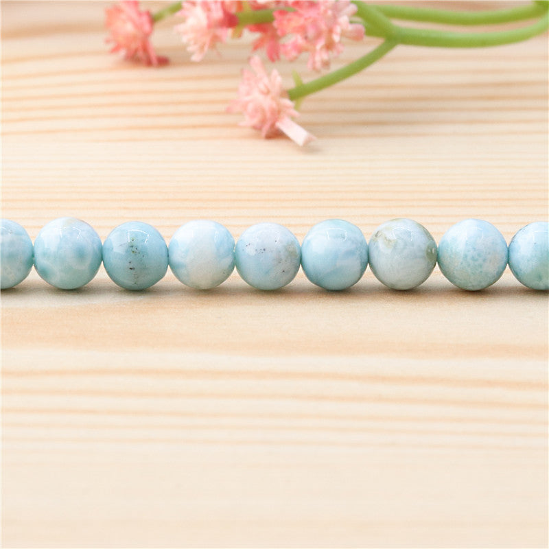 Natural Larimar A Beads Redondo 6mm Furo 0.8mm cerca de 65pcs 39cm fio