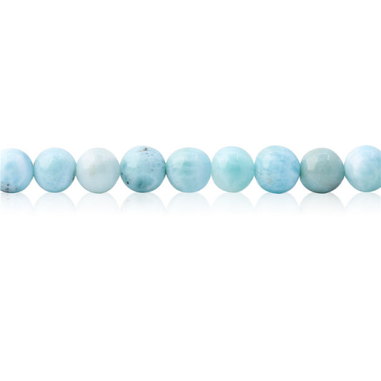 Natural Larimar A Beads Round 6mm Hole 0.8mm about 65pcs 39cm strand