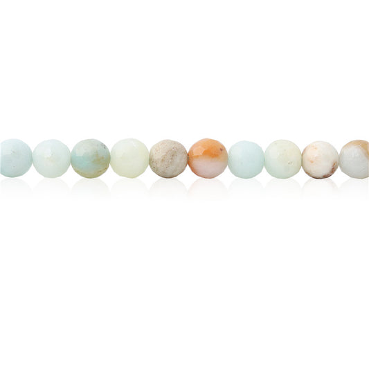 Perles Amazonite naturelle ronde facette 6mm trou 0.8mm environ 70pcs 39cm sur fil