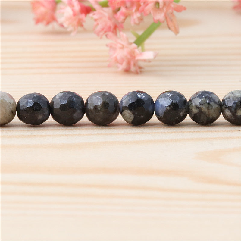 Natural Grey Opal Beads Round Faceted 6mm Hole 0.8mm about 70pcs 39cm strand