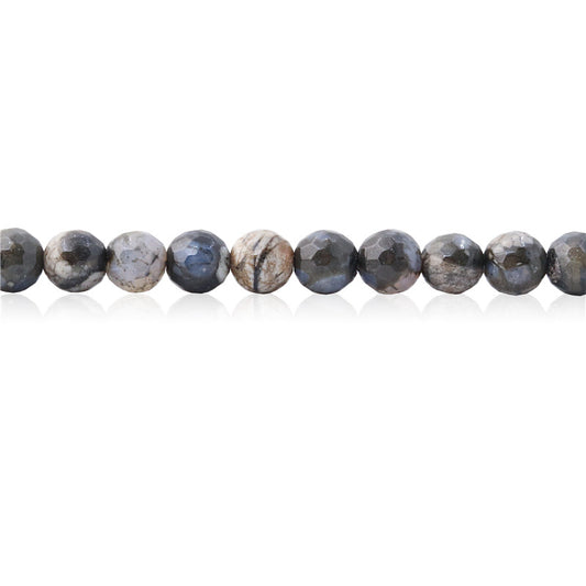 Natural Grey Opal Beads Round Faceted 6mm Hole 0.8mm about 70pcs 39cm strand