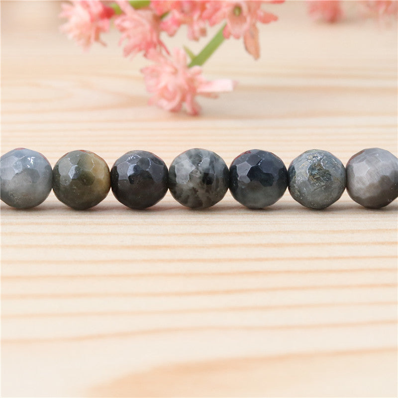 Natural Eagle Eyes Beads Round Faceted 6mm Hole 0.8mm about 70pcs 39cm strand