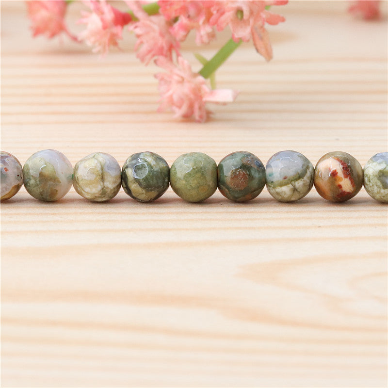 Natural Rhyolite Jasper Beads Round Faceted 6mm Hole 0.8mm about 70pcs 39cm strand