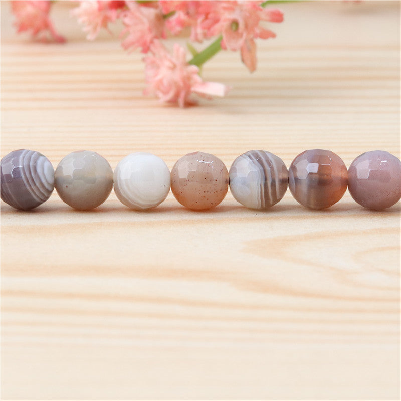 Natural Botswana Agate Beads Round Faceted 6mm Hole 0.8mm about 70pcs 39cm strand