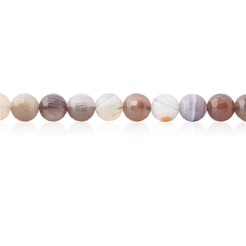 Natural Botswana Agate Beads Round Faceted 6mm Hole 0.8mm about 70pcs 39cm strand