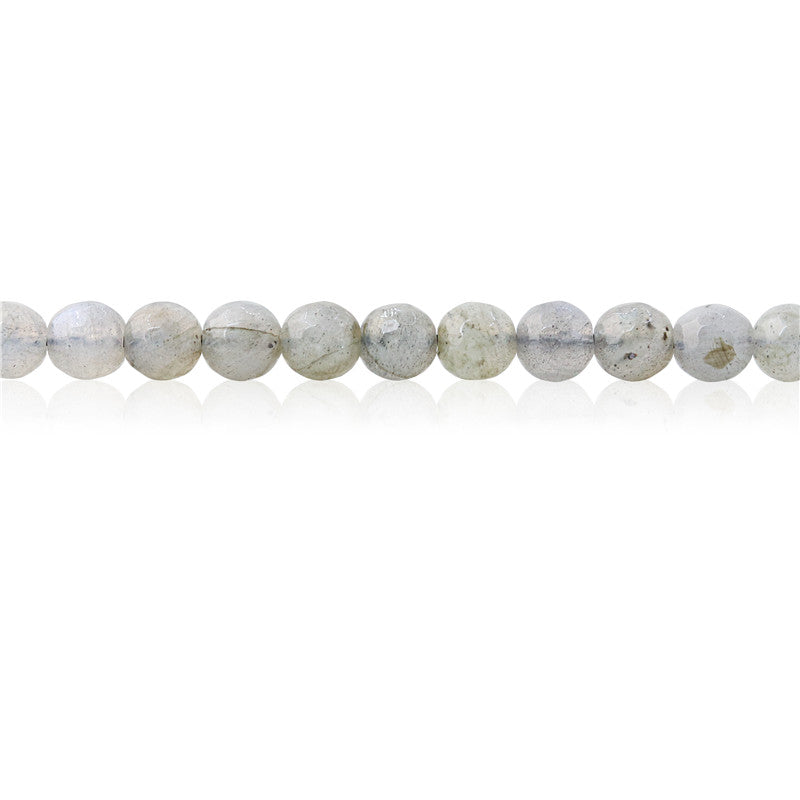 Perles Labradorite naturelle ronde facette 6mm trou 0.8mm environ 70pcs 39cm sur fil